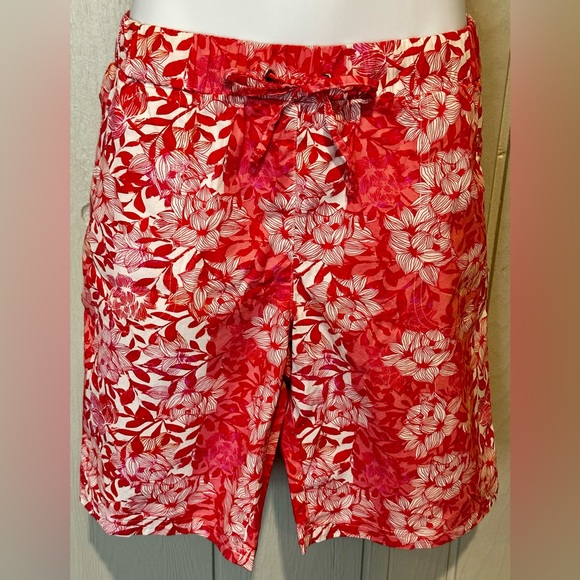 Caribbean Joe Pants - Caribbean Joe Vibrant Red & Pink Floral Shorts